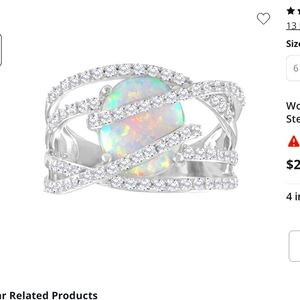 Size 6 opal and sapphire ring